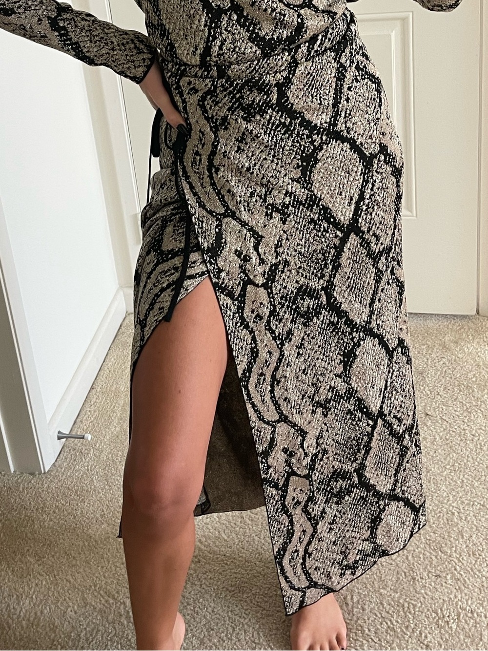 ZARA METALLIC WRAP SKIRT